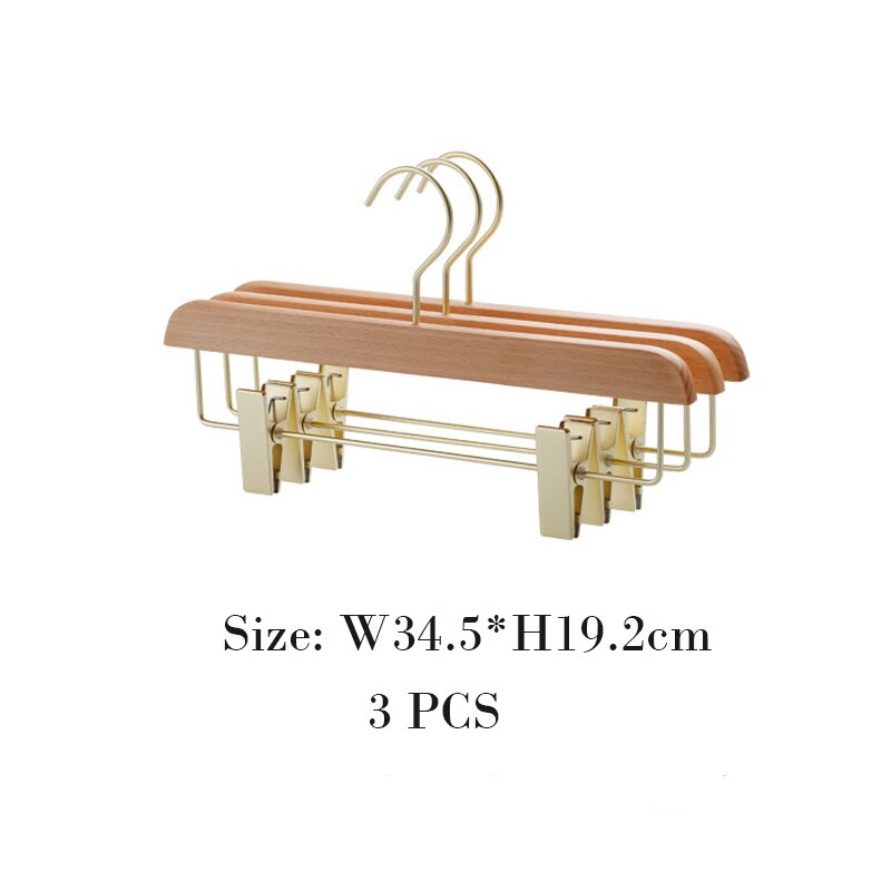 SHIMOYAMA 3 stücke Rose Gold Hosen Lagerung Gestell Buche Kleiderschrank Hosen Felsen KleiderbüGel mit Clips Multi-funktionale Wandschrank Organizer: Ursprünglich Titel