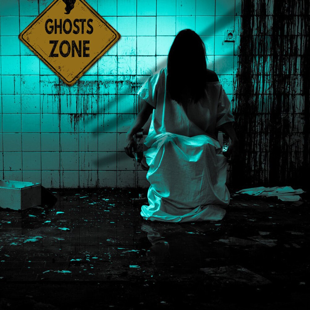 Halloween Warning Sign Sticker Self-adhesive Horror Wall Sticker Party Decorative Decals