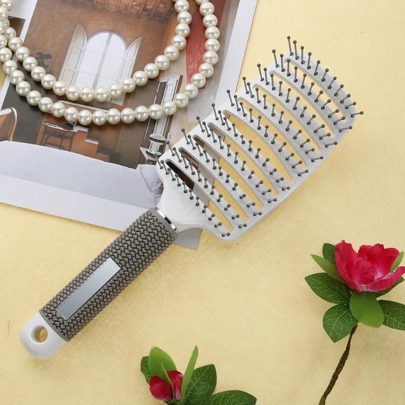 Haar Kopfhaut Massage Kamm Haarbürste Borsten Nylon Frauen Nass Lockige Detangle Haar Pinsel für Salon Friseur Styling Werkzeuge