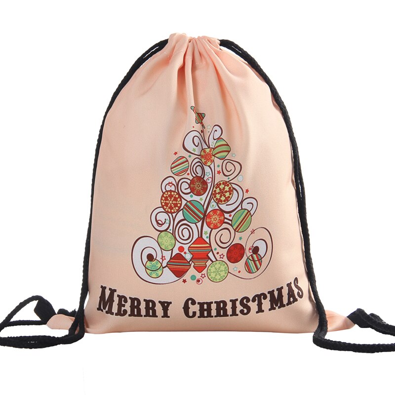 Impressão 3d para árvore de natal, mochila clássica para sempre, masculina, com cordão, para viagem