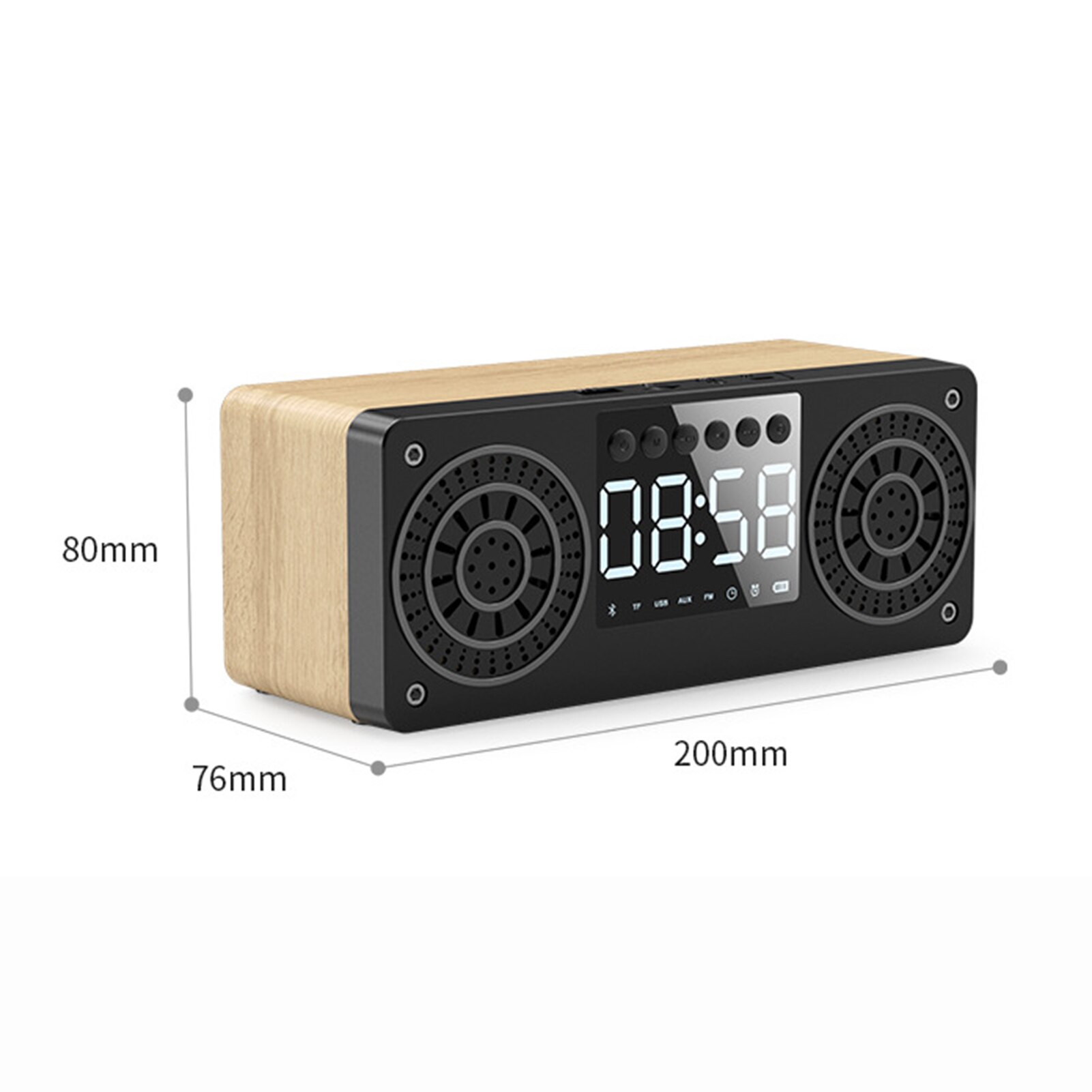 SALES！！ A10 Mini Wood Bluetooth Wireless FM Radio LCD Display Arlarm Clock Music Player