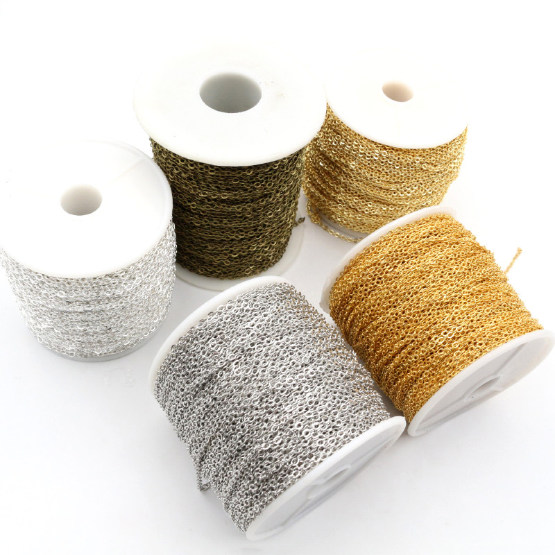5 Meter/viel 2,4x1,8mm 5 Farben Überzogen Geschweißte Eisen Kabel Ketten Halskette DIY Schmuck, sterben Entdeckungen zubehör