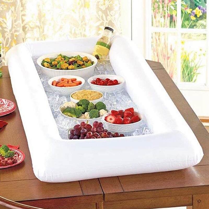 Opblaasbare Koeler Bier Tafel Zwembad Air Matras Ijs Emmer Drank Bad Serveren Salade Bar Tray Voor Beach Party Benodigdheden