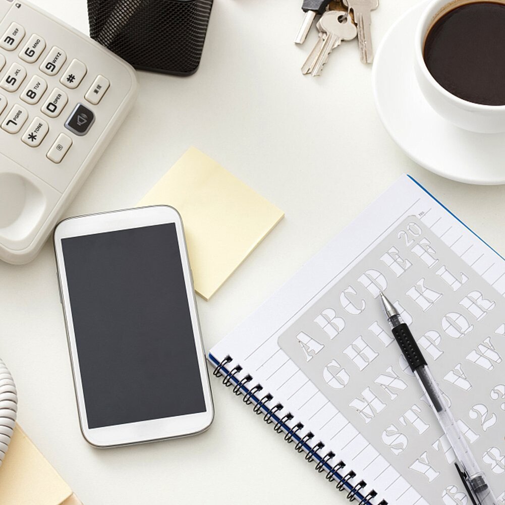 20pcs Schedule Book Hollowed Drawing Template Stationery For Diary DIY Scrapbook Art Notebook Plastic Journal Stencils Notepad