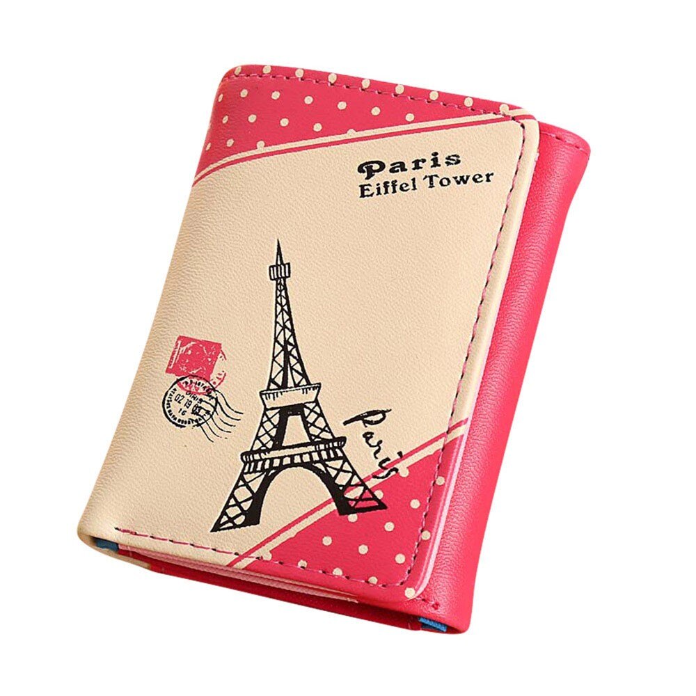 ladies wallet Paris Eiffel Tower buckle wallet short wallet card holder hand wallet carteira feminina T612