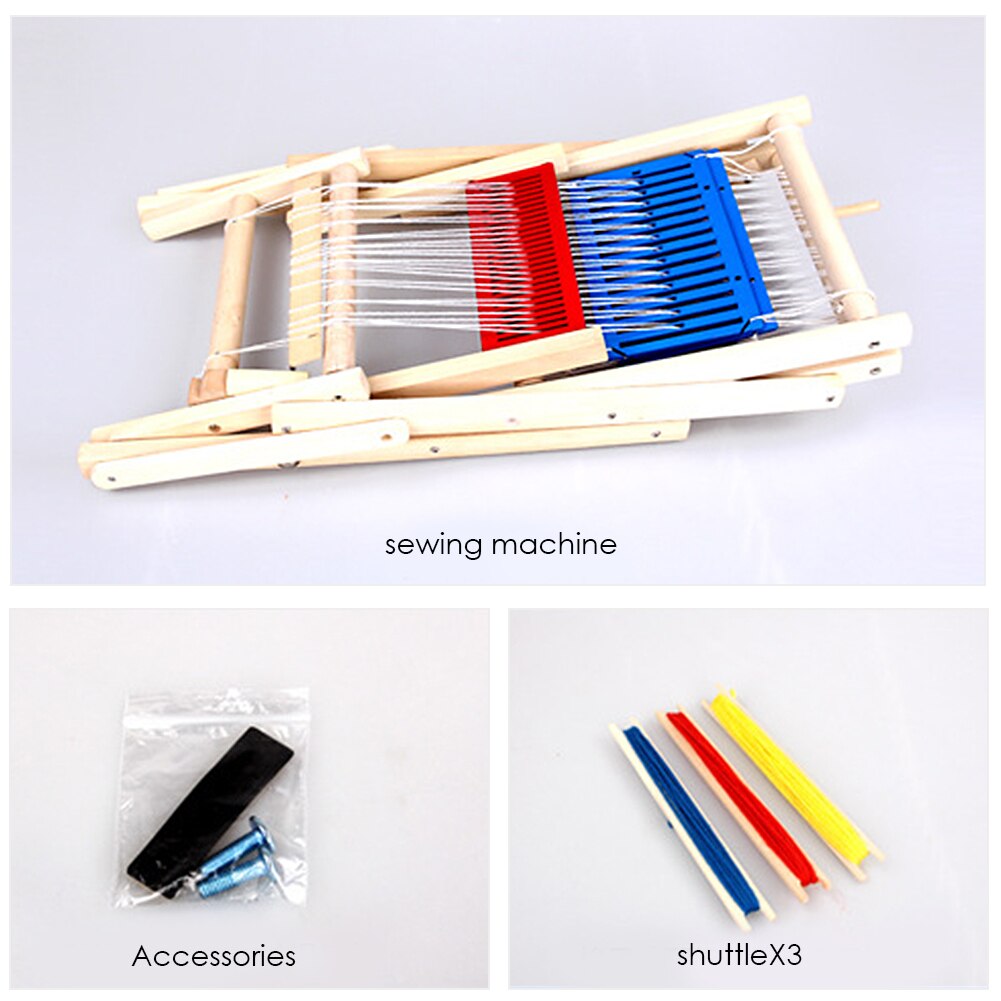 Weefgetouw Speelgoed Handgemaakte Diy Weven Toy Loom Kleuterschool Leermiddelen Mini Hand Weefgetouw Houten Textiel Machine Speelgoed Cadeau Voor Kinderen