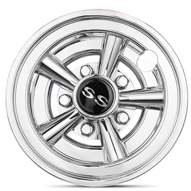 Enjoliveurs de voiturette de Golf 8 pouces SS Chrome, couvre-roues brillants pour Yamaha,EZGO, voiturette de Golf -4Pcs: Default Title