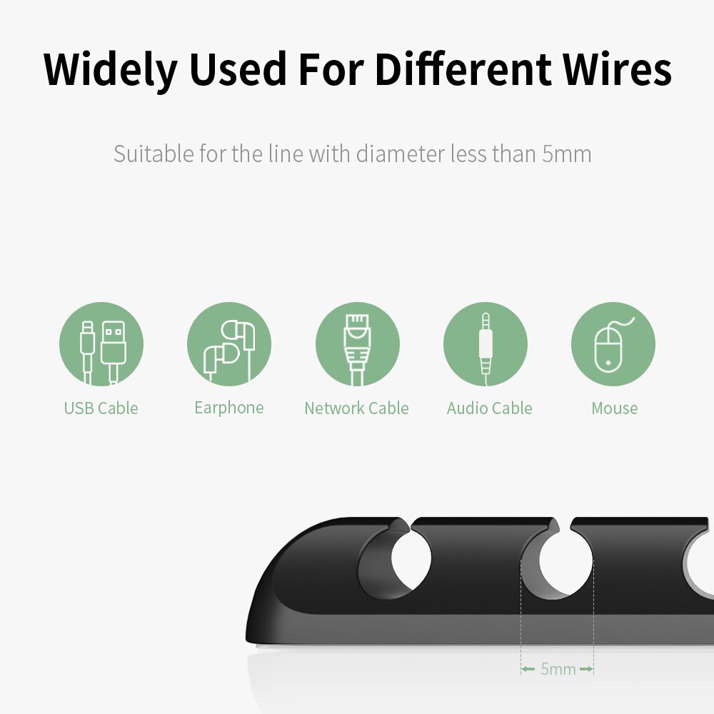 Essager Cables Organizer Wire Holder Clip For Desktop Management Mouse Earphone Cable Winder Protector Mobile Phone Holders