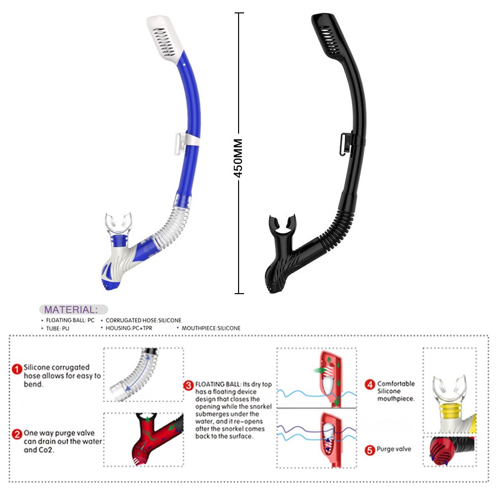 Snorkelbril, flippersset, duikmaskerset, snorkelbril, zwemvinnen, adembuis, uitrustingspakket