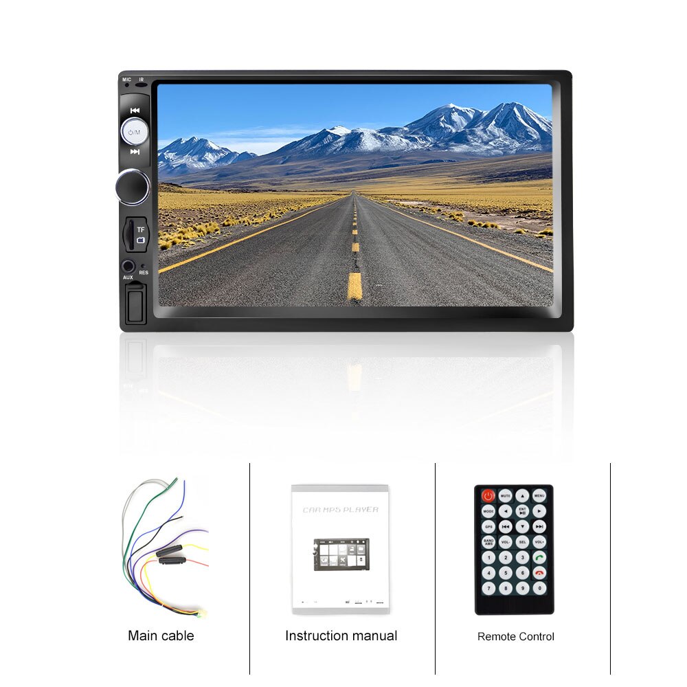 Podofo 2 Din 24V Autoradio Autoradio 7 "Touch Screen Auto Multimedia Speler Auto MP5 Bluetooth USB TF FM Radio Achteruitrijcamera