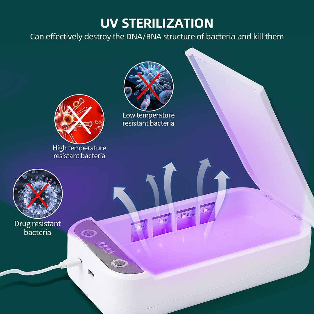 Elektrische UV-sterilisator Aromatherapie Box Multifunctionele mobiele telefoon Draadloze oplader Desinfectie Anti-bacteriën Machine