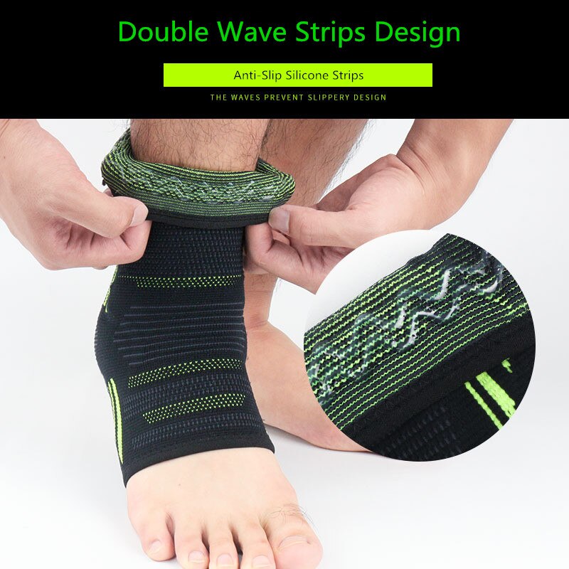 Tobillera antiesguince para pies, cubierta de compresión deportiva con protector de pie acolchado de silicona, para fútbol, baloncesto y ciclismo, 1 ud.