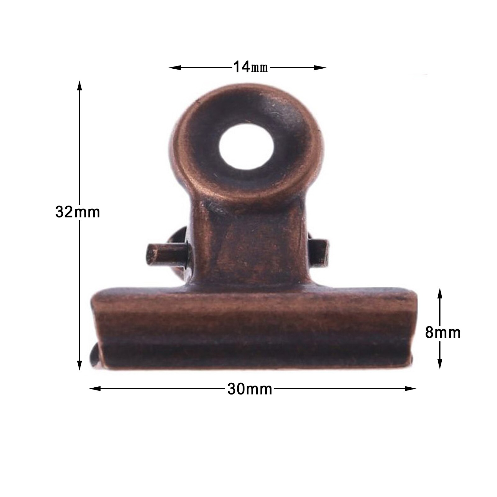 10Pcs Metal Round Grip Clips Bulldog Clip Ticket Paper Stationery Clip For Tags Bags Document Binder Clip Photo Clamp 32x30mm