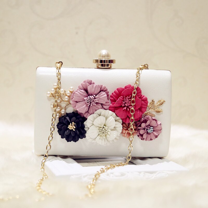 Luxus Handtaschen für Frauen Diamant Schulter Umhängetaschen Ketten Abend Klappen Damen Blume Kasten sperren Kupplung Geldbörse