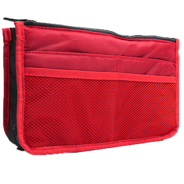 Multi kleuren tas in tas make-up handtas organisator insert handtas multifunctionele dames cosmetische/reistassen: Rood