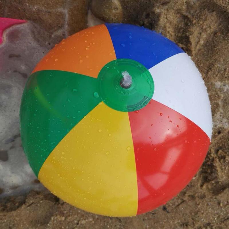 Inflatable Beach Ball PVC Water Balloons Rainbow-Color Balls Summer Outdoor Beach Swimming Toys