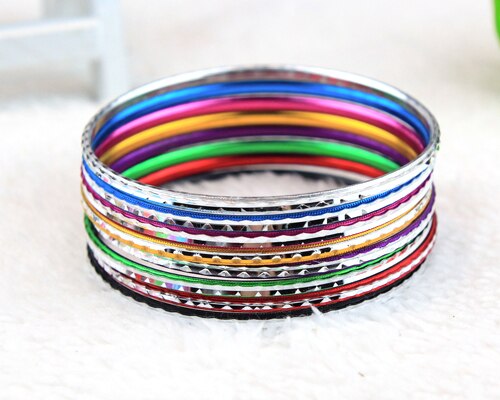 Gros Mix Lots 100 PCS mode bijoux de danse indienne Bangle African Dance Latin Dance Bracelets aluminium vracs indian