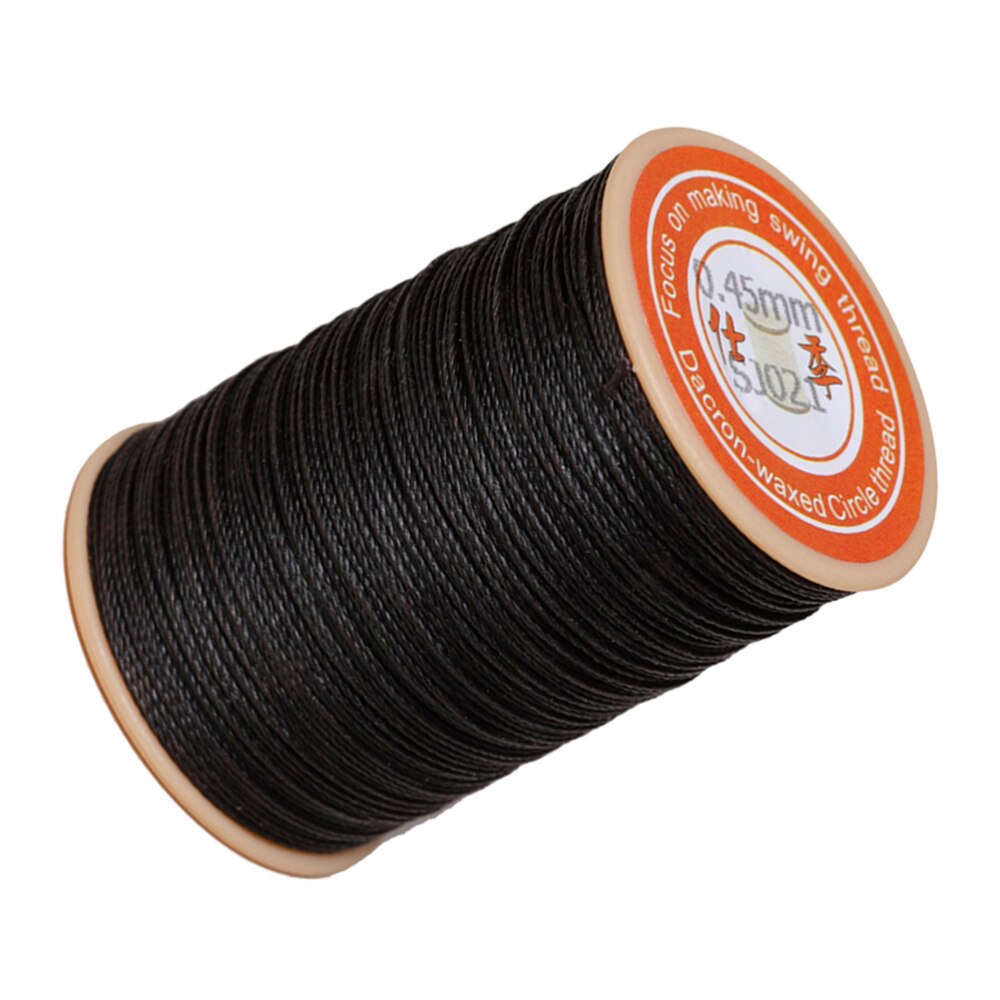 1PC 0.45mm Round Waxed Thread Leather Sewing Thread Hand Stitching Thread for Craft DIY (White)