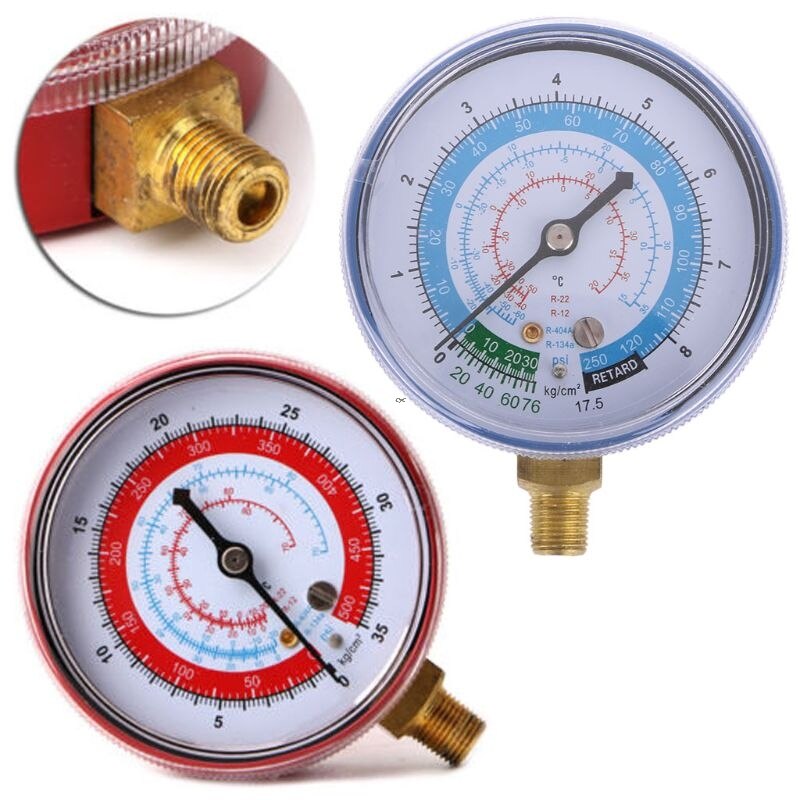 Air Conditioner R404 R134A R22 Refrigerant Low Pressure Gauge PSI KPA Blue