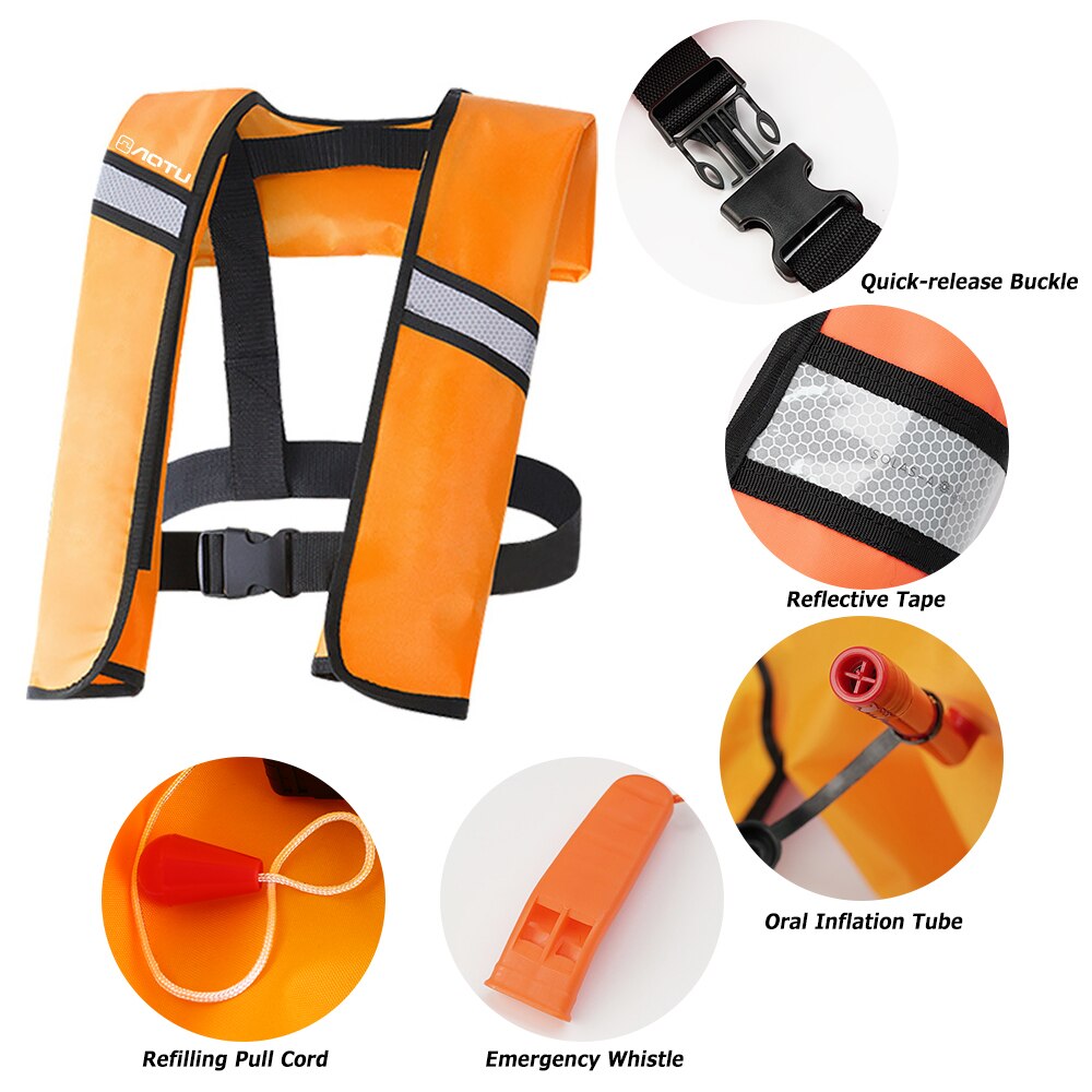 Lixada Water Sports Swiming Fishing Survival Vest Adult Swimming Boating Sailing Fishing Kayak Life Vest Inflatable Life Jacke