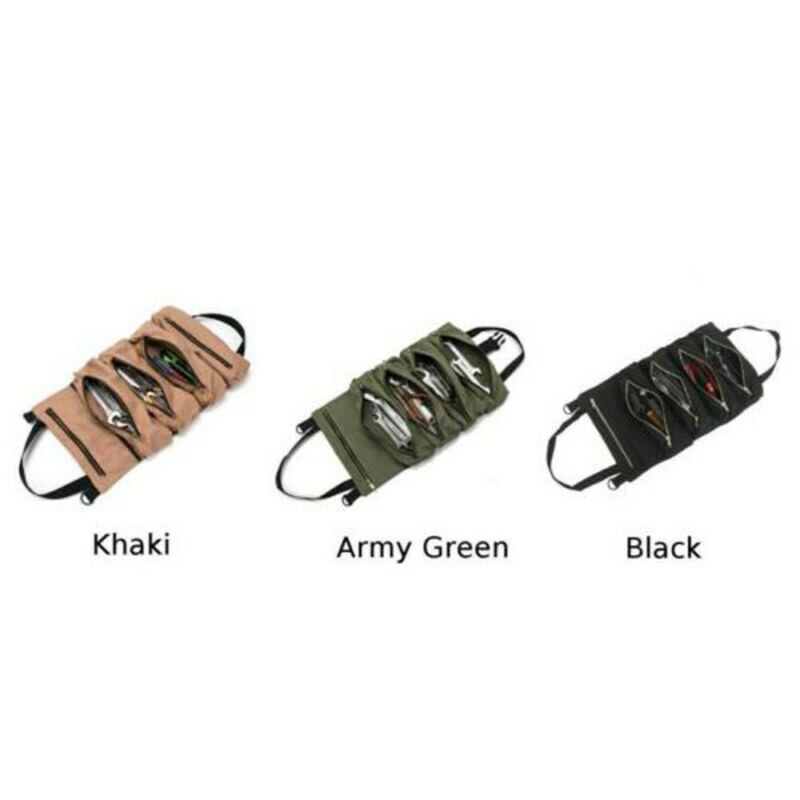 Canvas Roll Up Tools Pouch Bags Wrench Organizer Carrier Car Back Seat Storage Bags