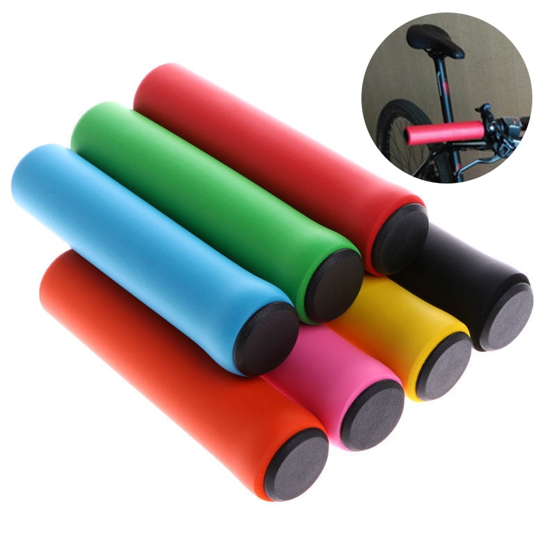 1Pair Soft Silicone Anti-slip Handle Bar Grips Bicycle Handlebar Grip Cover Outdoor MTB Mountain Bike Cycling Universal