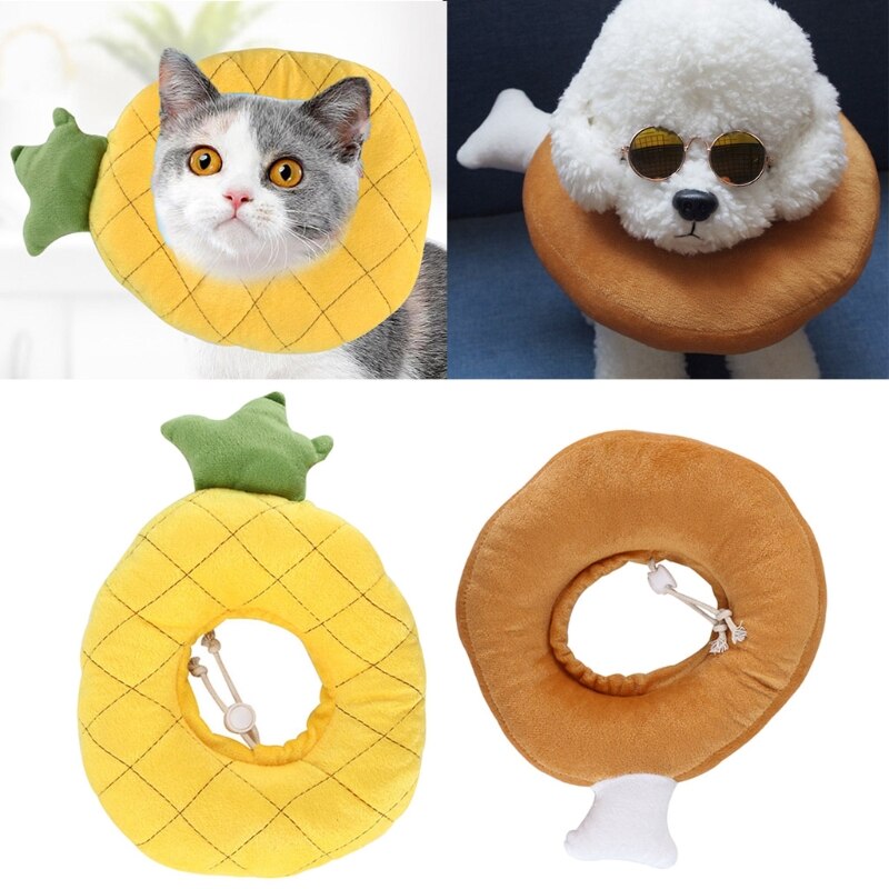 Cat Elizabethan Collar Kitten Recovery Collar Cute Anti-Bite Cat E-Collar Wound Healing Protective Neck Cone After Surgery Soft
