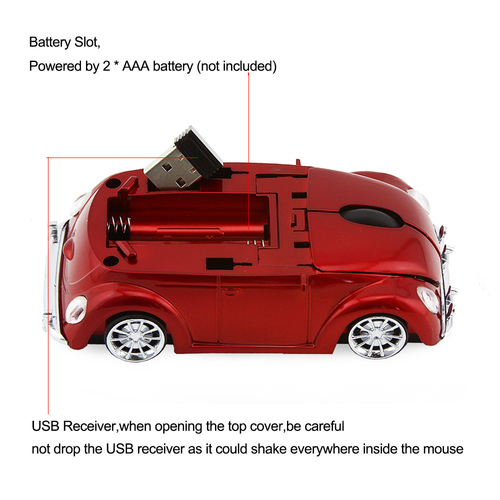 Chyi 2.4Ghz Auto Draadloze Muis Mini Auto Vorm Computer Muizen 1600 Dpi Optische Usb 3D Gaming Muis Met Muis pad Kit Voor Pc