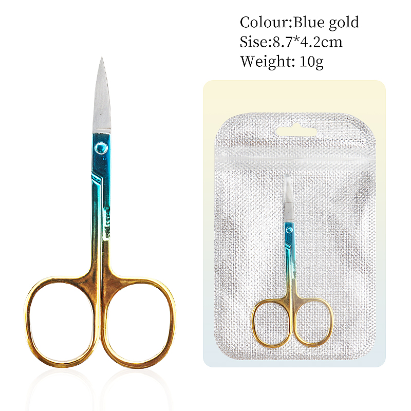 1Pc Wenkbrauw Schaar Make Wimper Trimmer Gezichtshaar Remover Manicure Nail Cuticle Schaar Beauty Tools: YELLOW