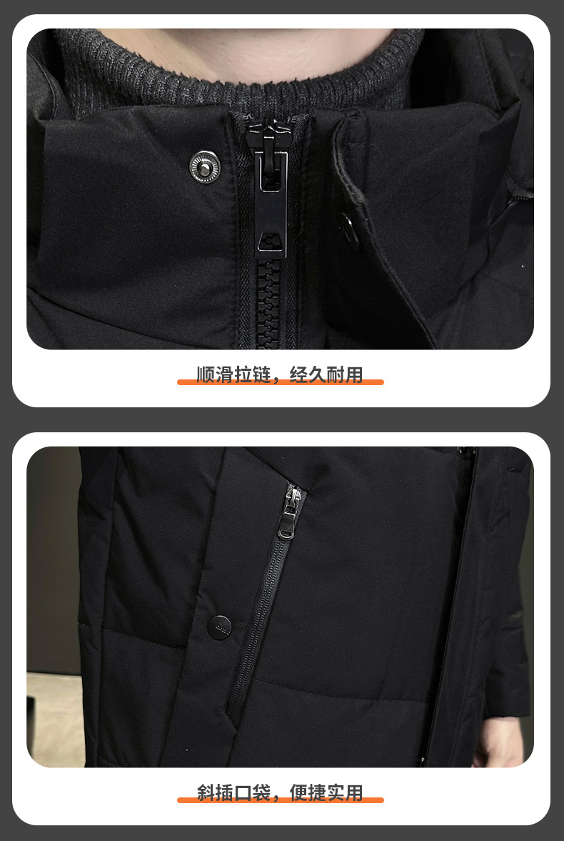 Miesten pitkä talviuntuvatakki, rento paksu tuulenpitävä valkoinen ankanuntuvatakki, kylmänkestävä takki, merkkinen hiihtotakki, lämmin toppatakki isolla turkiskauluksella