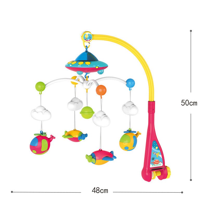 QWZ Baby Crib Mobiles Rattles Toys Bed Bell Carousel For Cots Projection Infant Babies Toy 0-12 months For Newborns