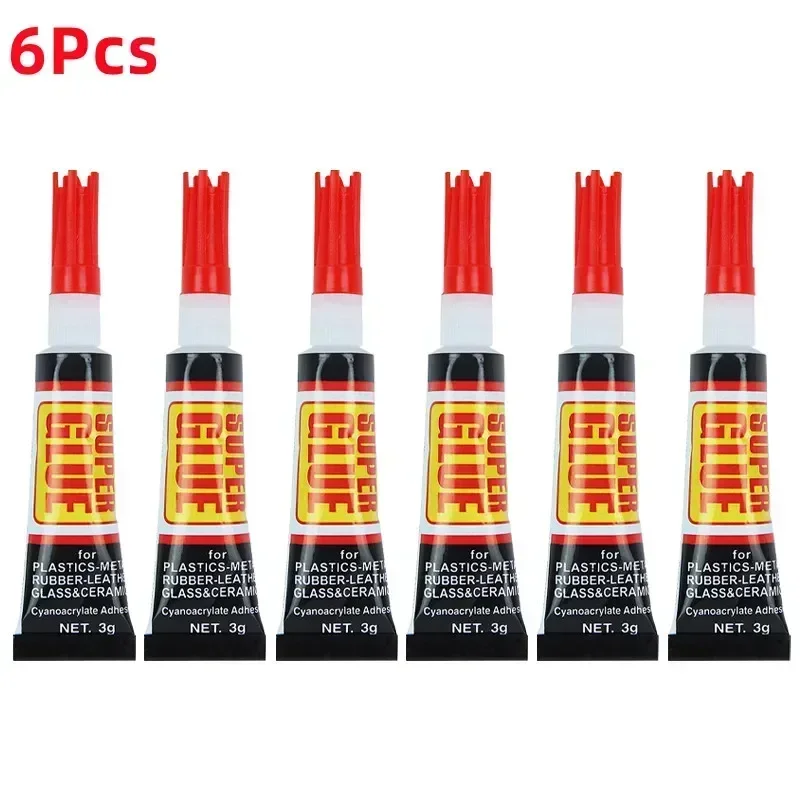 3/6/12 PCS Epoxy Resin Liquid Wood Super Glue Metal Glass Strong Superglue Instant Seconds Adhesives Sealers Hardware Home: black