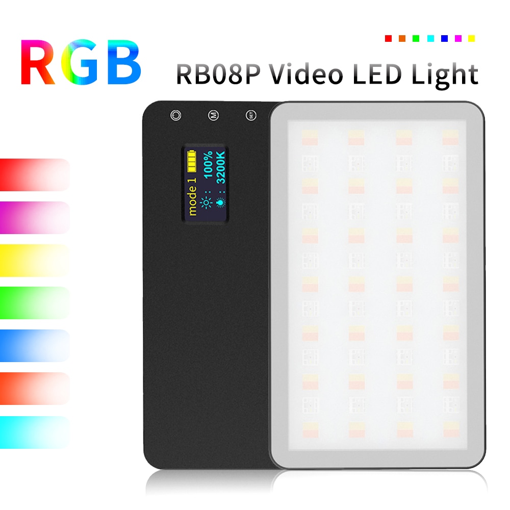 Weeylife RB08/RB08P Ultradunne Dimbare Led Video Licht Led Display Met Batterij Op Camera Dslr Fotografie Verlichting Vullen licht
