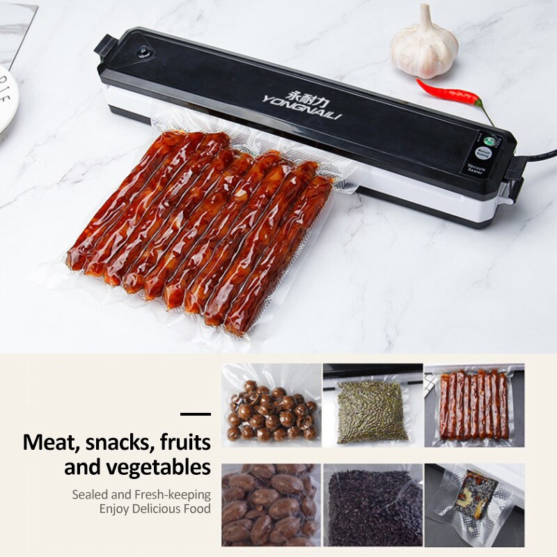 Food Vacuum Sealer Verpakking Machine Met 10 stuks Zakken Gratis Vacuüm Voedsel Sluitmachine Vacuüm Sealer Packer
