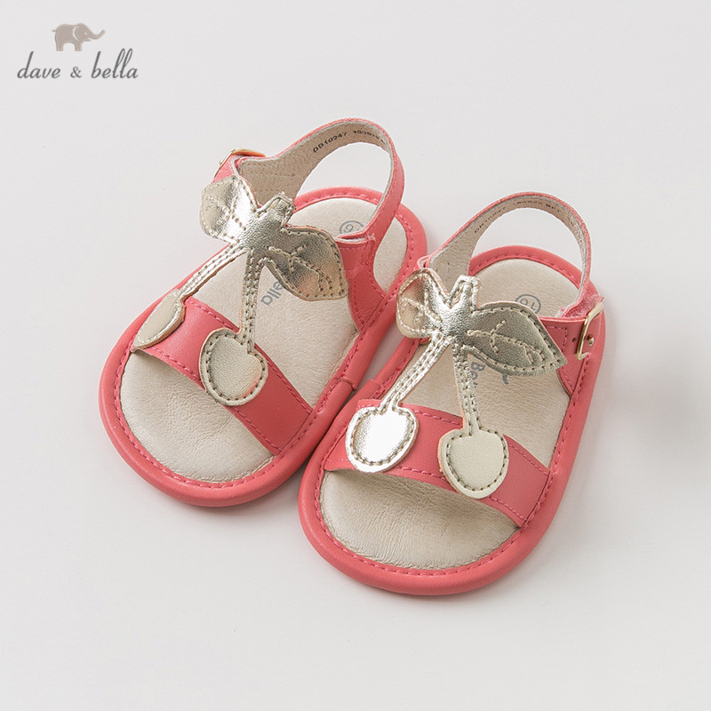 DB10247 Dave Bella summer baby girl sandals born prewalkers infant shoes girl red sandals Princesss shoes