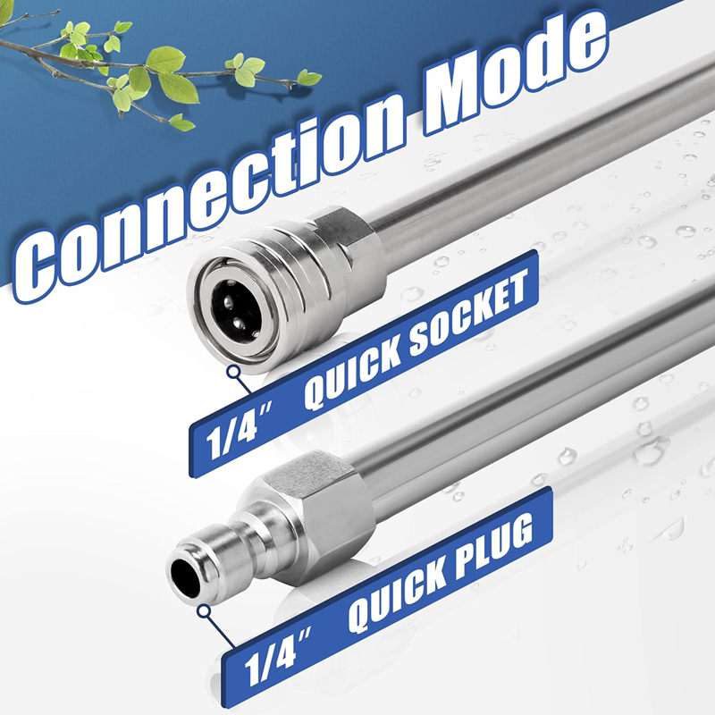 Pressure Washer Wand Stainless Steel and Brass Body and Fitting with 1/4" Quick Connect Power Washer Lance for Power Wash