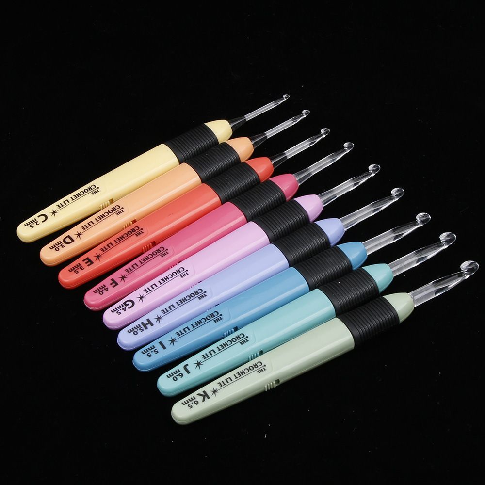 2.5mm-6.5mm Led Light Crochet Hooks Set Light Up Knitting Needles Weave Sewing Tools Craft Weaving Accessories Tools