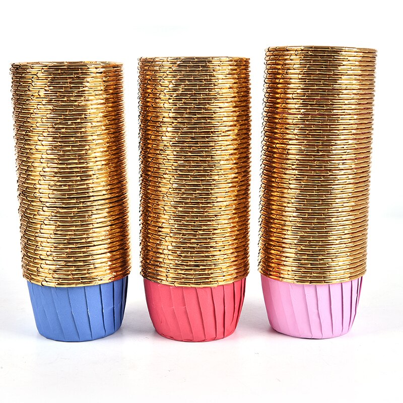 50 Uds. De moldes de papel para pasteles, envoltorios para magdalenas y magdalenas, estuche para bandejas de horneado, suministros para fiestas