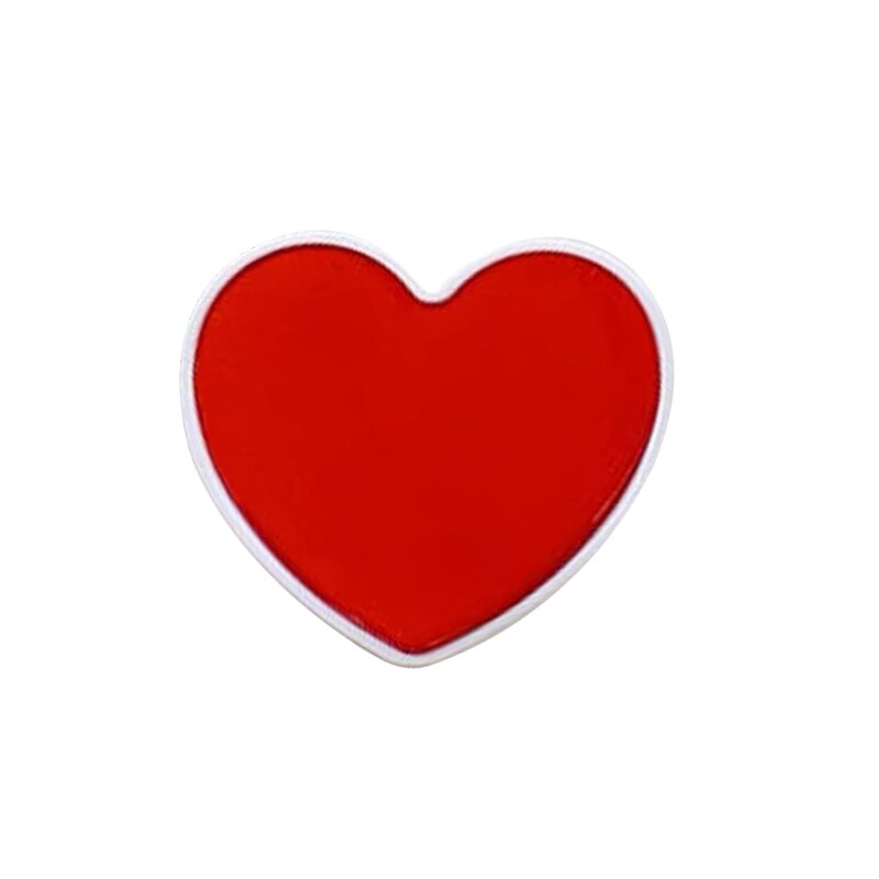 1pcs Pure Love heart shape epoxy glue mobile phone bracket Cute 3D Animal airbag Phone Expanding Stand Finger Holder: Red