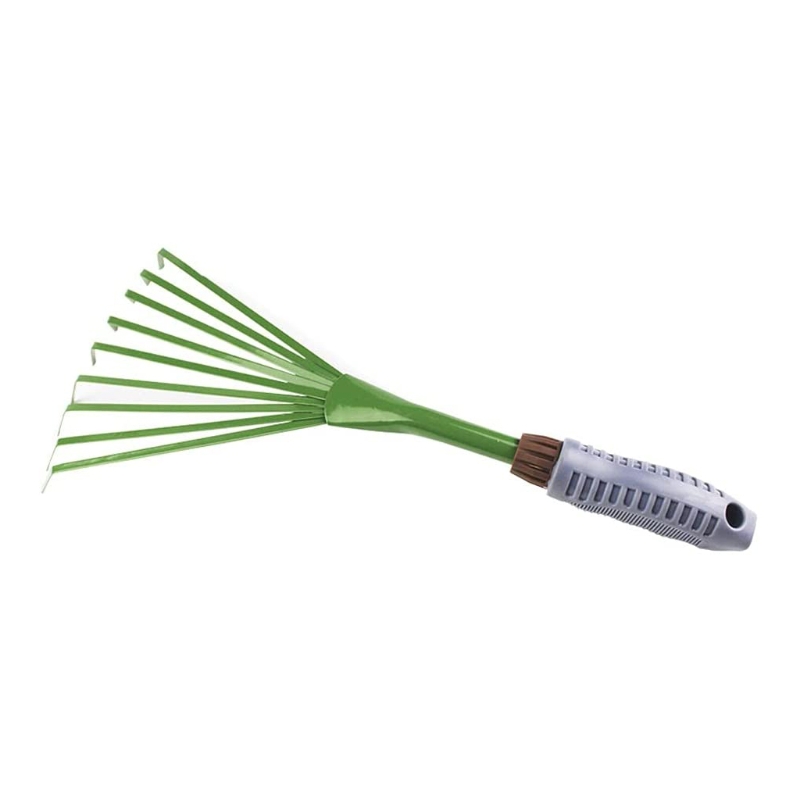 Râteau à main de jardin, poignée ergonomique en fer, peinture en aérosol, outils de jardinage