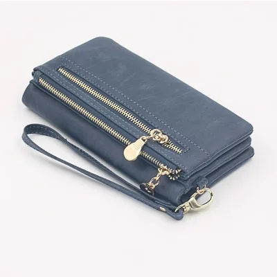 Yogodlns Nubuk Leder Brieftasche Weibliche Doppel-reißverschluss Dame Handtasche Kupplung Multi-schicht Geldbörse Einkaufen Frauen Geldbörse: Freier Raum