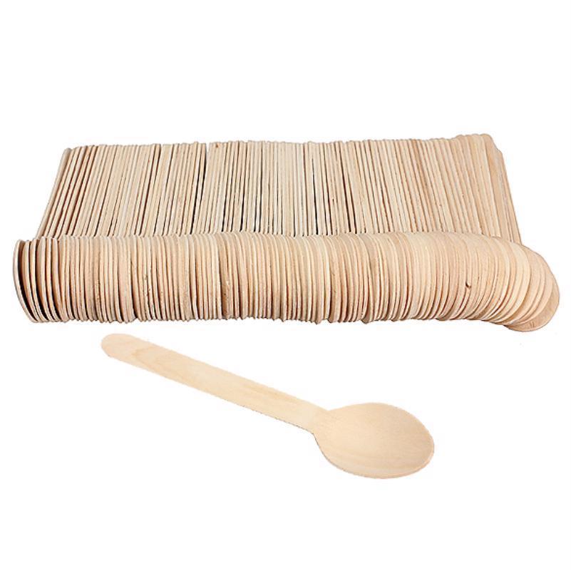 100 Stuks Wegwerp Houten Lepel Ijs Scoop Koffie Honing Lepel Theelepel Servies Mini Bestek Set Keuken Accessoires