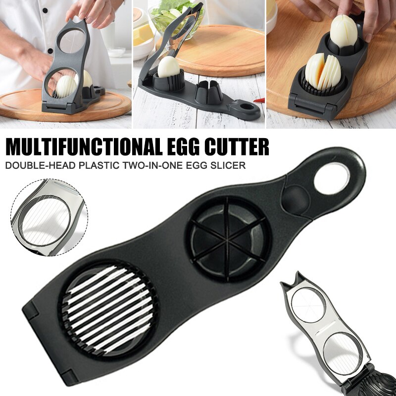 2 In 1 Rvs Ei Snijmachines Voor Kook Eieren Ei Cutter Splitter Verdelers Keuken Gadgets F2: Default Title