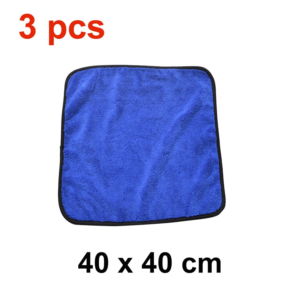 Super Absorbent Car Wash Microfiber Thick Towel Car Cleaning Drying Cloth Auto Car Care Cleaning Towel Wash Cloths 40*40cm: Sky Blue - 3 pcs