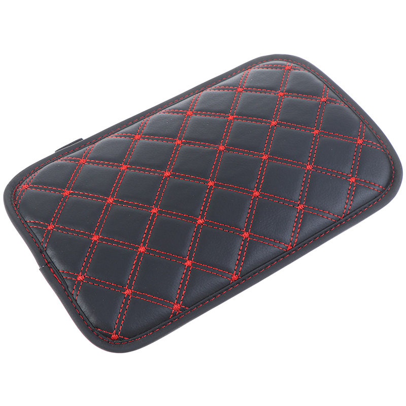 Universal 1 pieza de cuero Funda de consola central para el apoyabrazos del coche funda de apoyo del brazo para la mayoría de vehículos SUV camión Interior del coche: Black Red