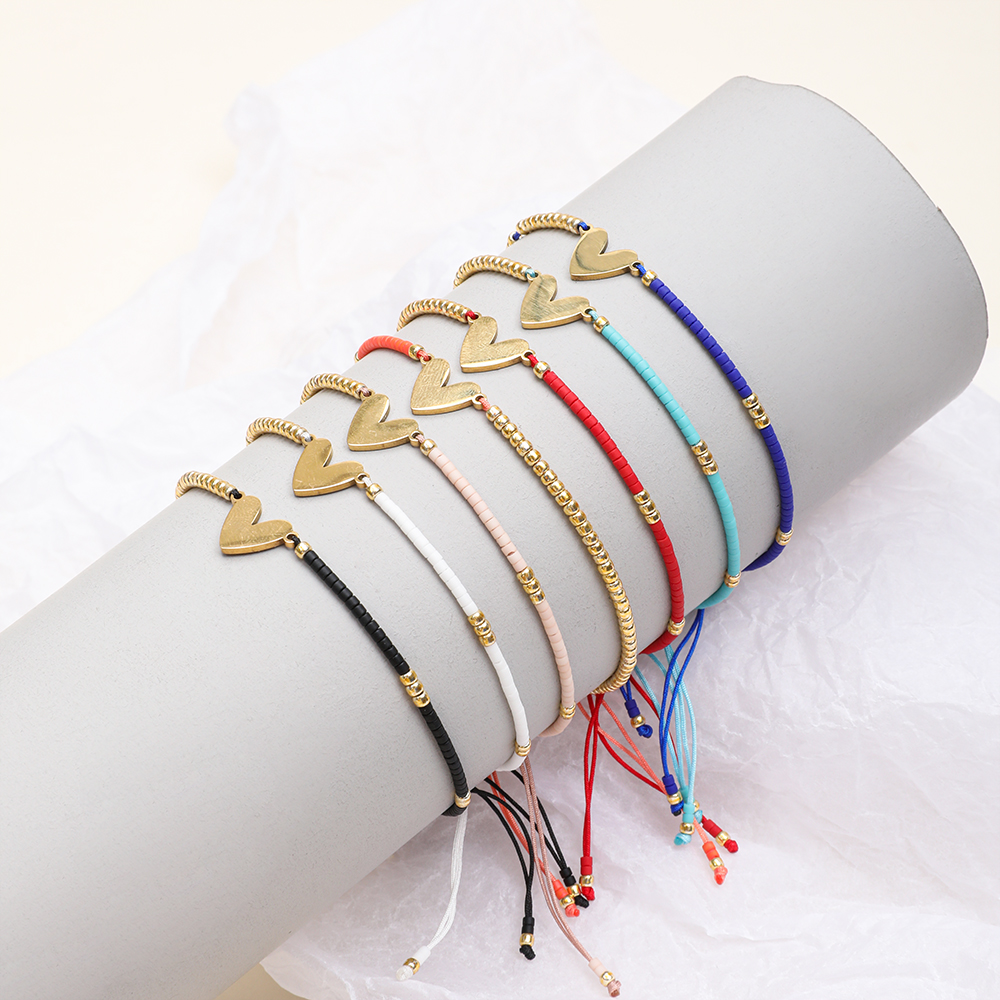 ZMZY, nueva pulsera clásica de corazón para mujer, cuentas simples de semillas Miyuki, pulseras de cuerda coloridas para mujer, de joyería