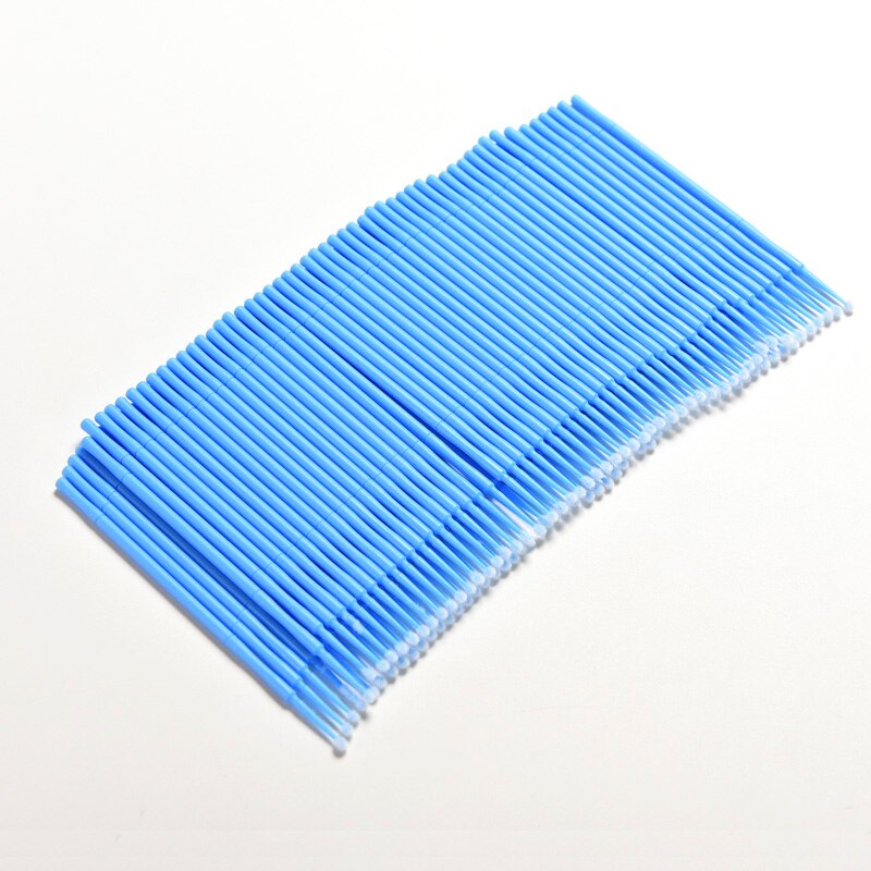 100 stk kosmetiske engangs mikrobørstebørster flydende læbestift lipgloss børstestave applikator læbebørster: 2.5mm blå l