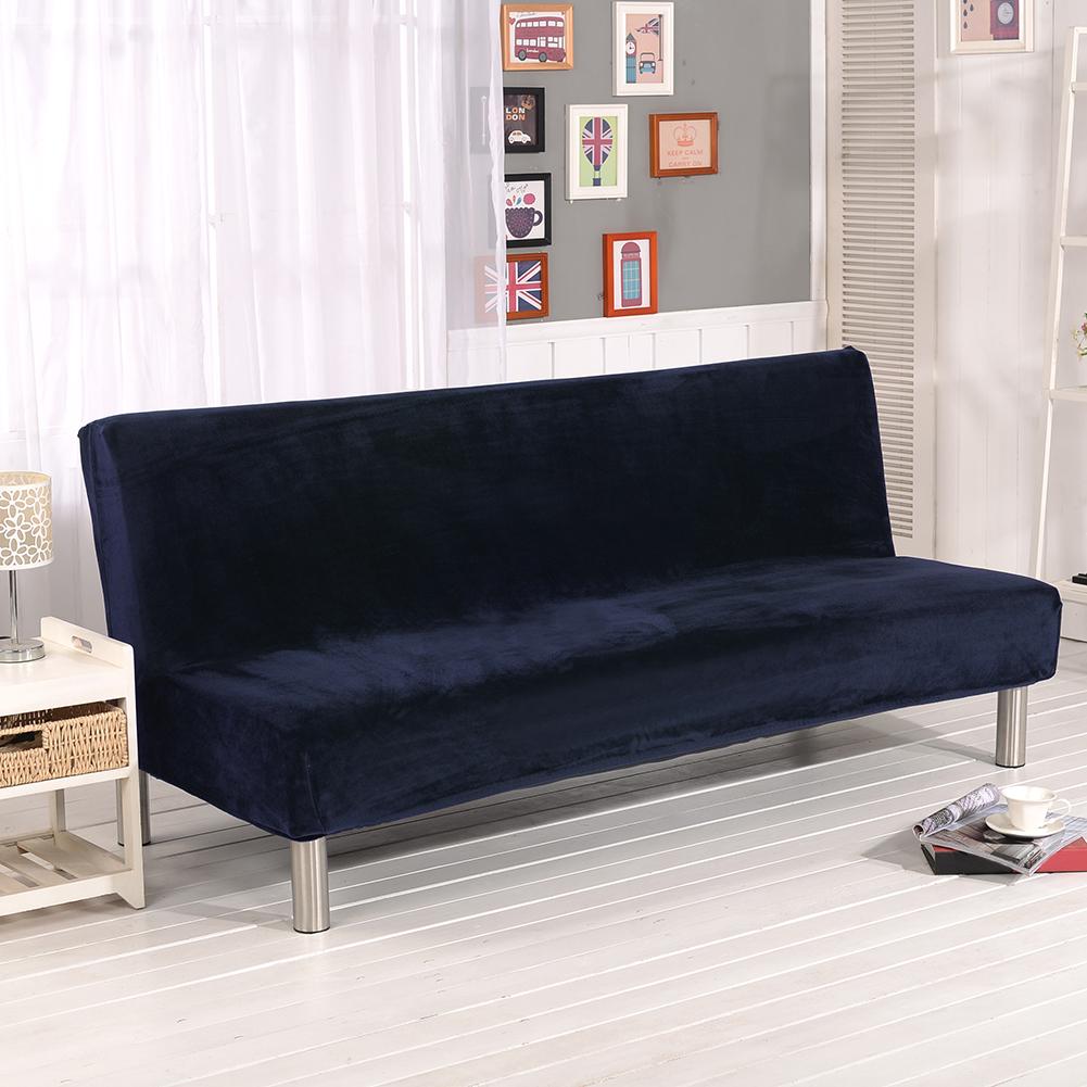 Ensfarvet elastisk plys sofadæksel moderne sofa sofa slipcover stolbeskytter stue til to personers uden armlæn: -en