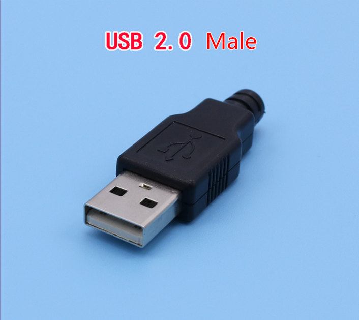 1 paar USB Connector Mannelijke & Vrouwelijke DIY 2.0 Micro Connectoren Opladen Socket Micro USB Plug Staart Zwart plastic Cove