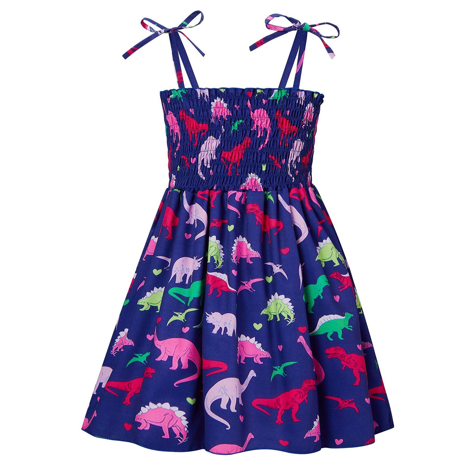 1 2 3 4 5 6 7 8 Years Summer Girl Princess Dress Cotton Cherry Dresses Polka Dot Kids Dresses For Girls Children Clothing: Navy  / 90